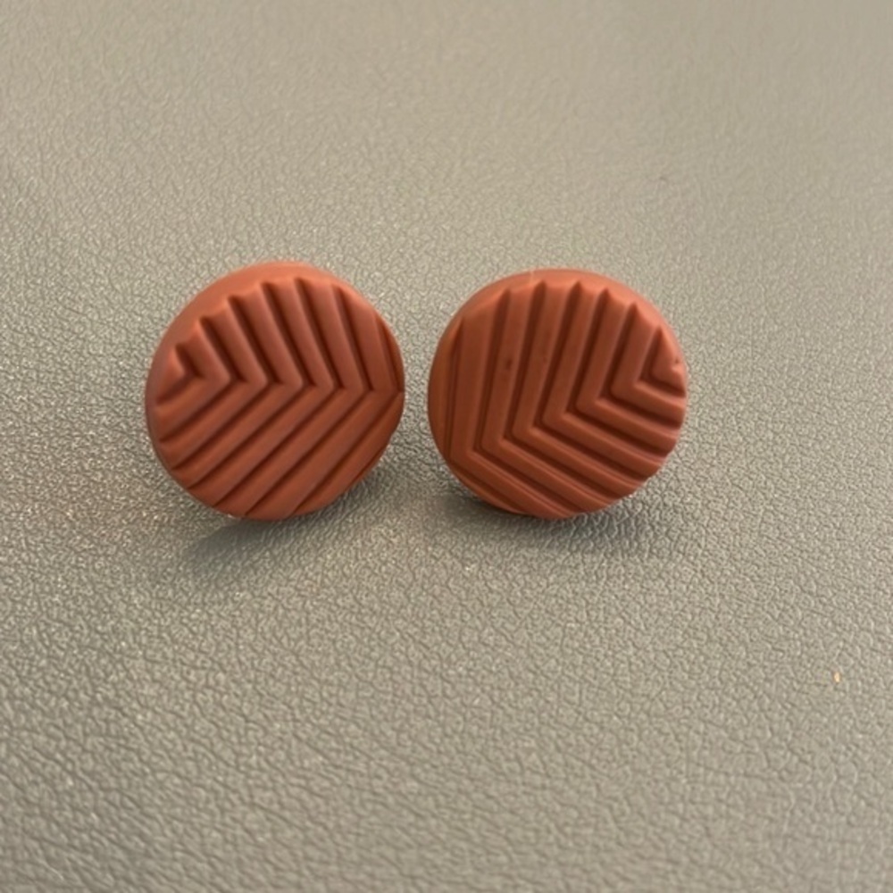 Orange textured earrings